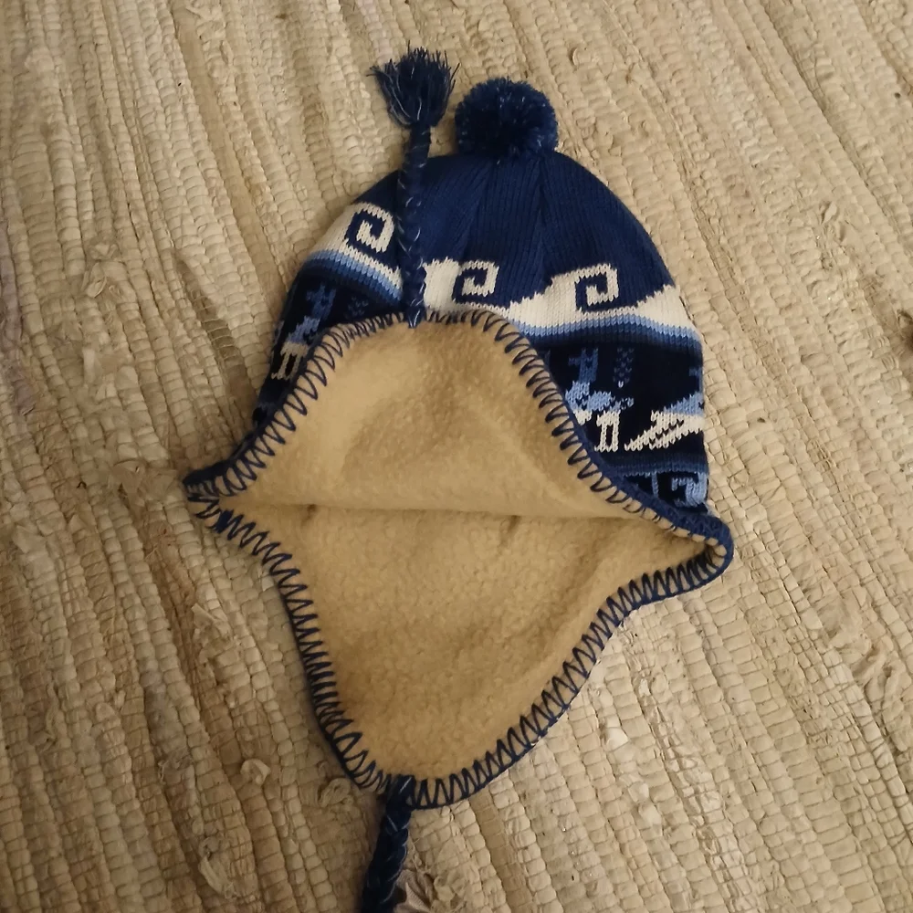 Unisex Womens Mens Winter Beanie Hat Logo PERU Blue New Lining - Picture 6 of 11
